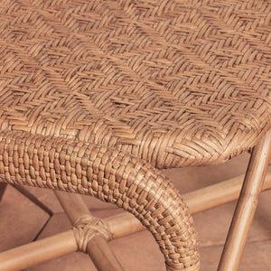 corner of side chair in brown
