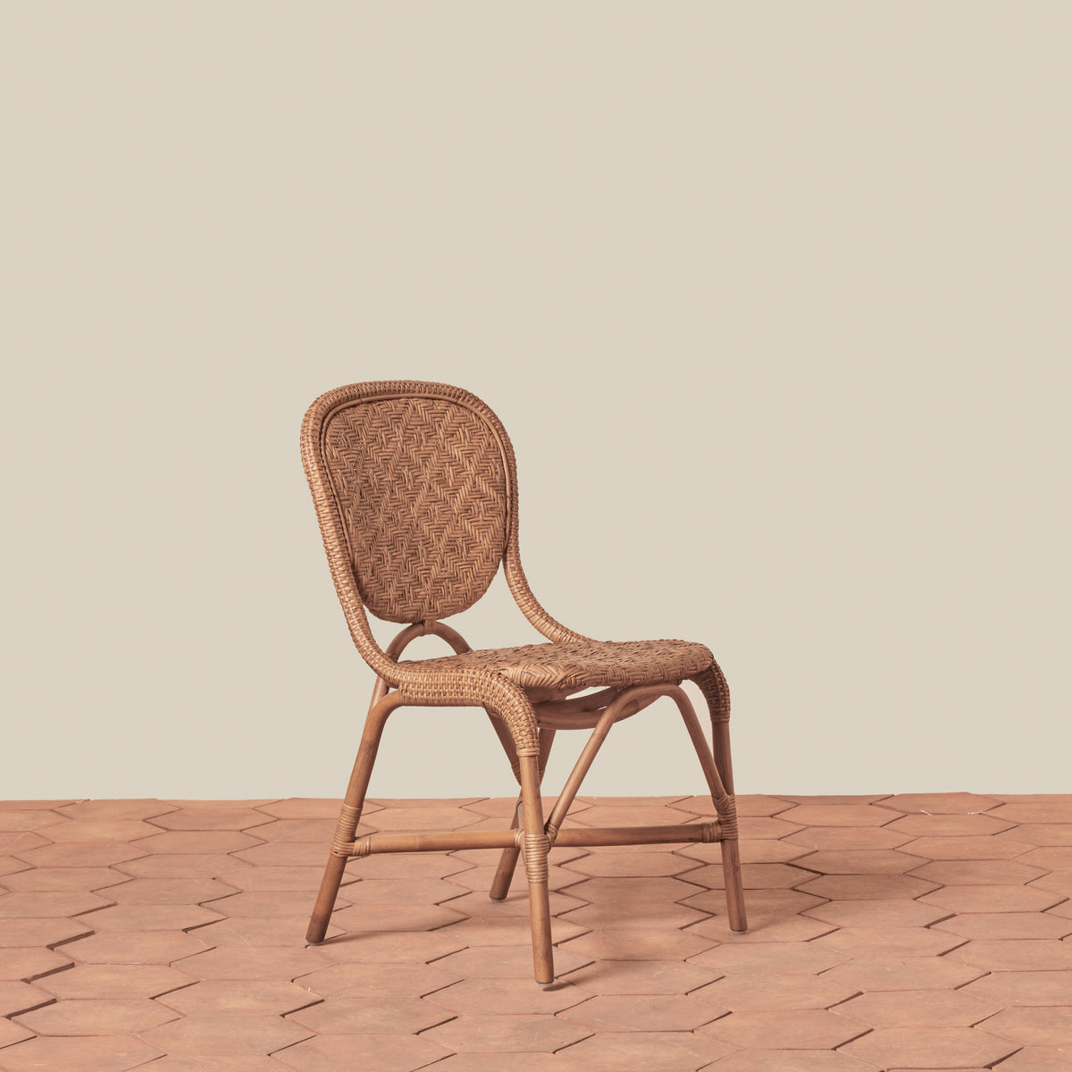 side chair in brown