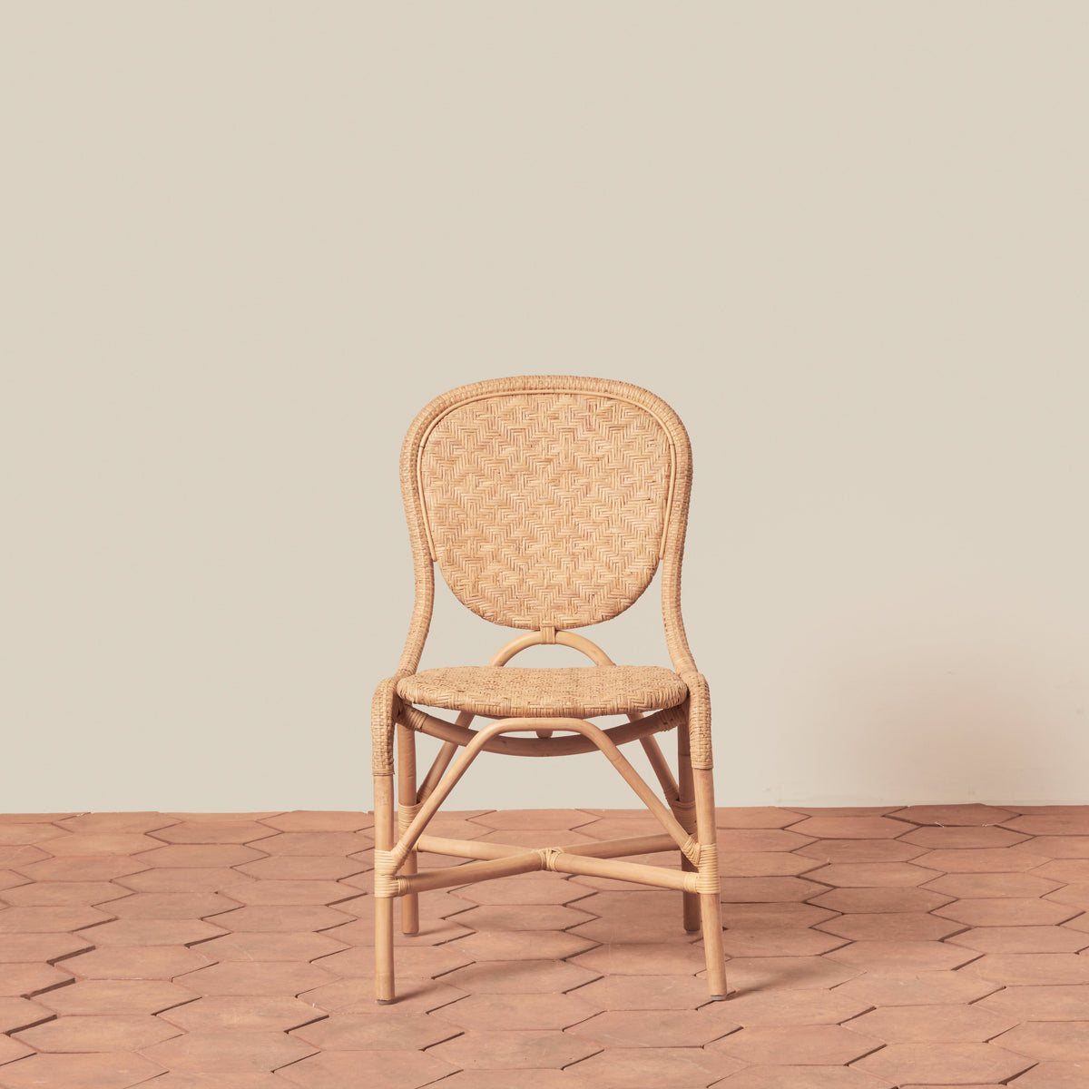 front angle of side chair in natural