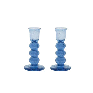 Provence 5" Candlestick, Set of 2 in Chambray