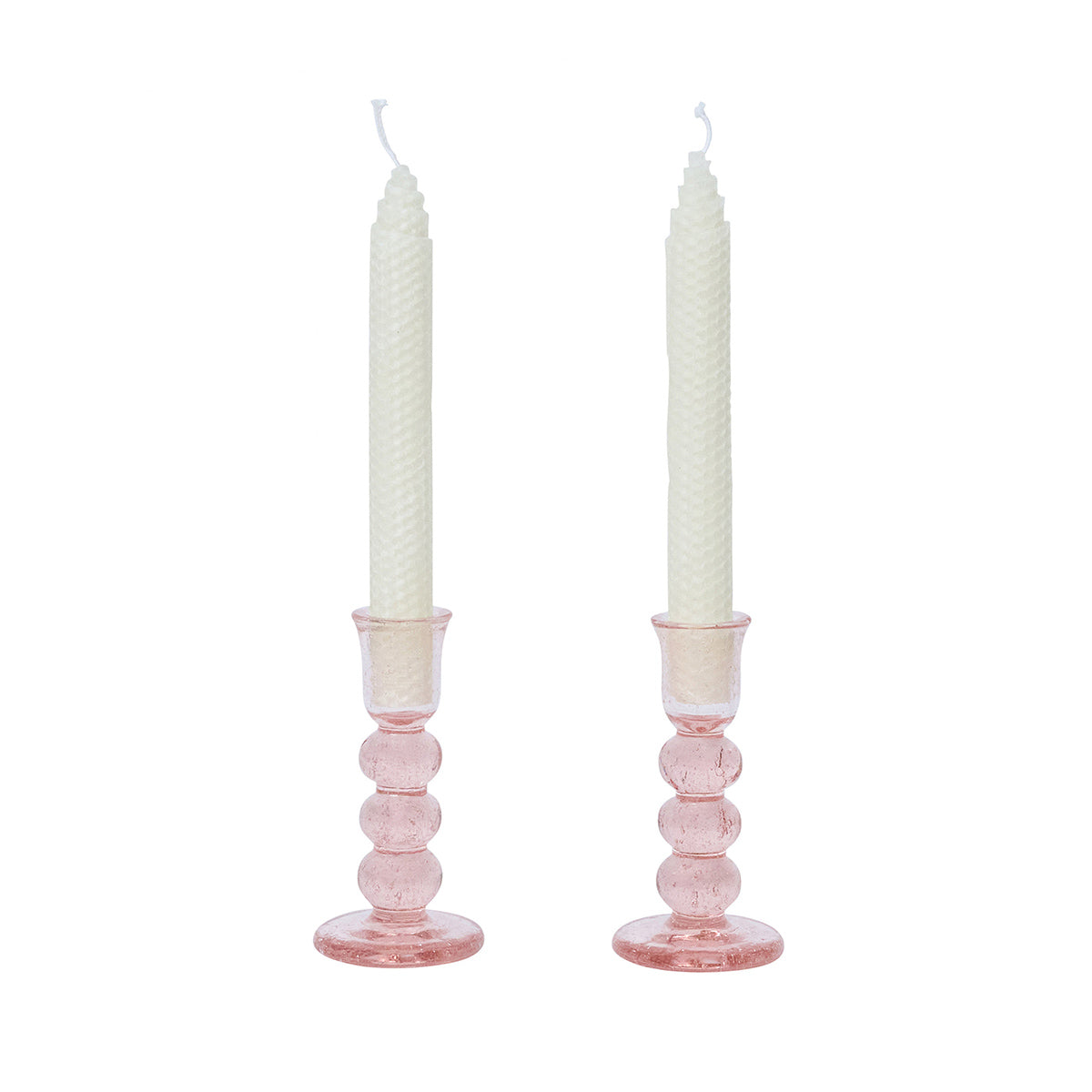 Provence 5" Candlestick, Set of 2 in Blush