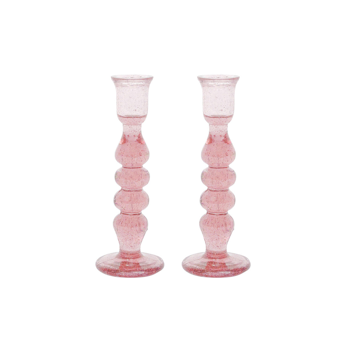 Provence 7" Candlestick, Set of 2 in Blush