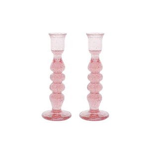 Provence 7" Candlestick, Set of 2 in Blush