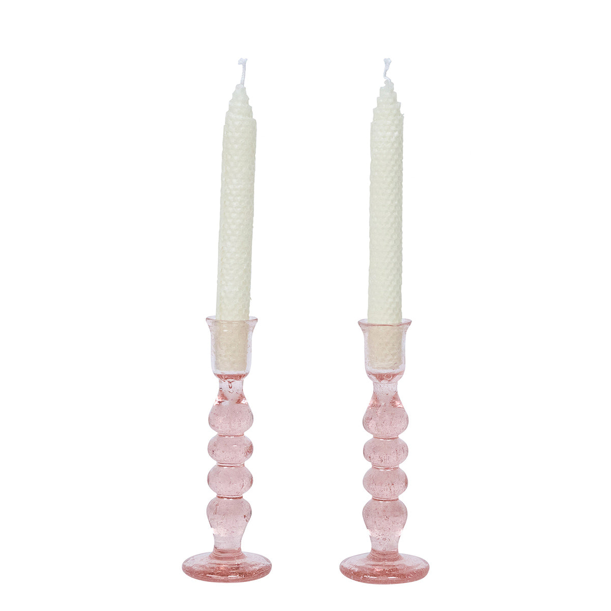 Provence 7" Candlestick, Set of 2 in Blush