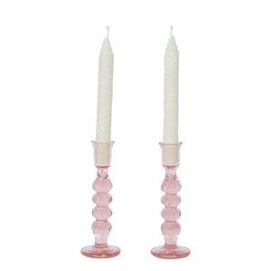 Provence 7" Candlestick, Set of 2 in Blush