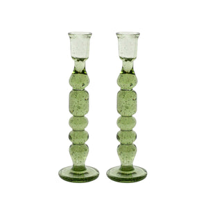 Provence 9" Candlestick, Set of 2 in Basil