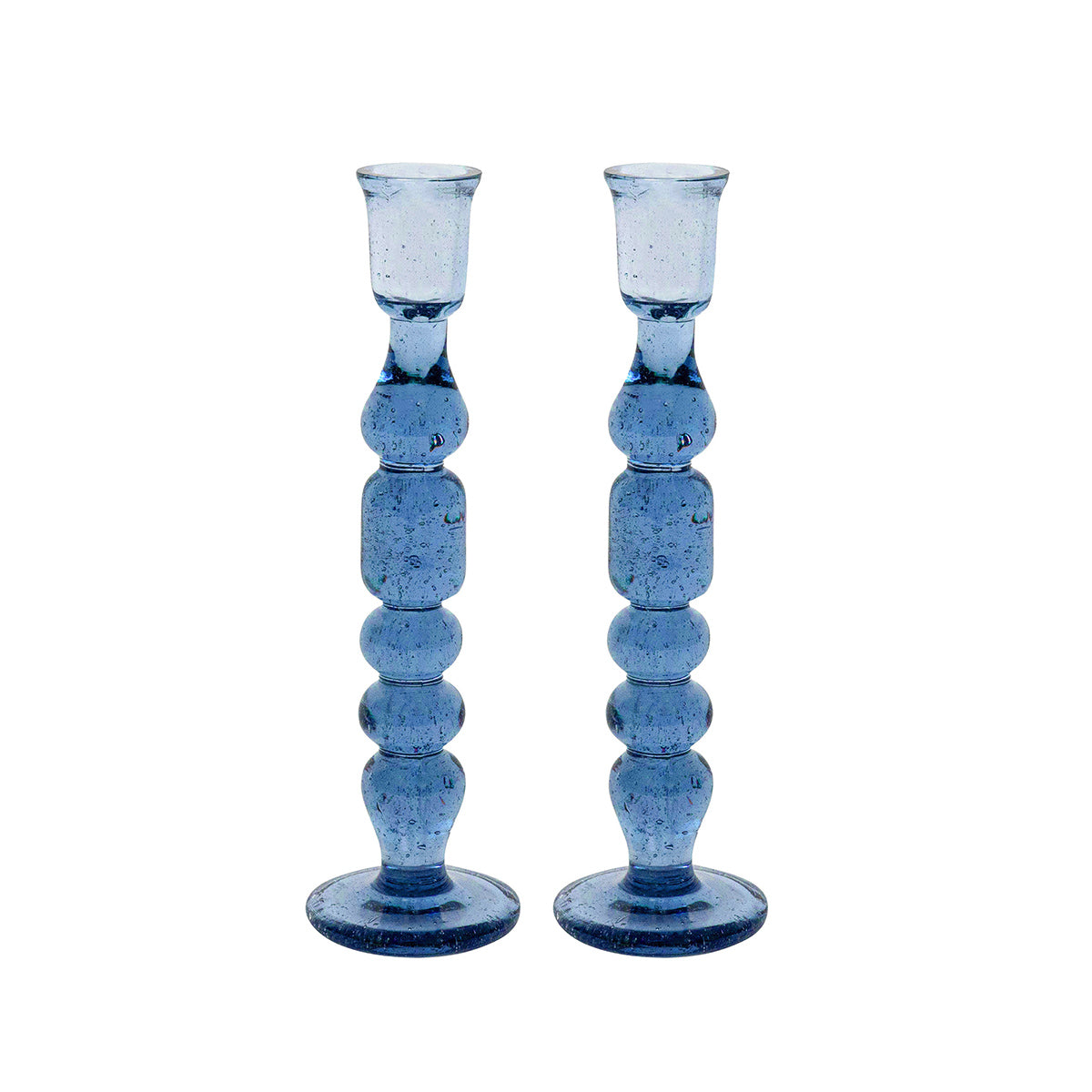 Provence 9" Candlestick, Set of 2 in Chambray