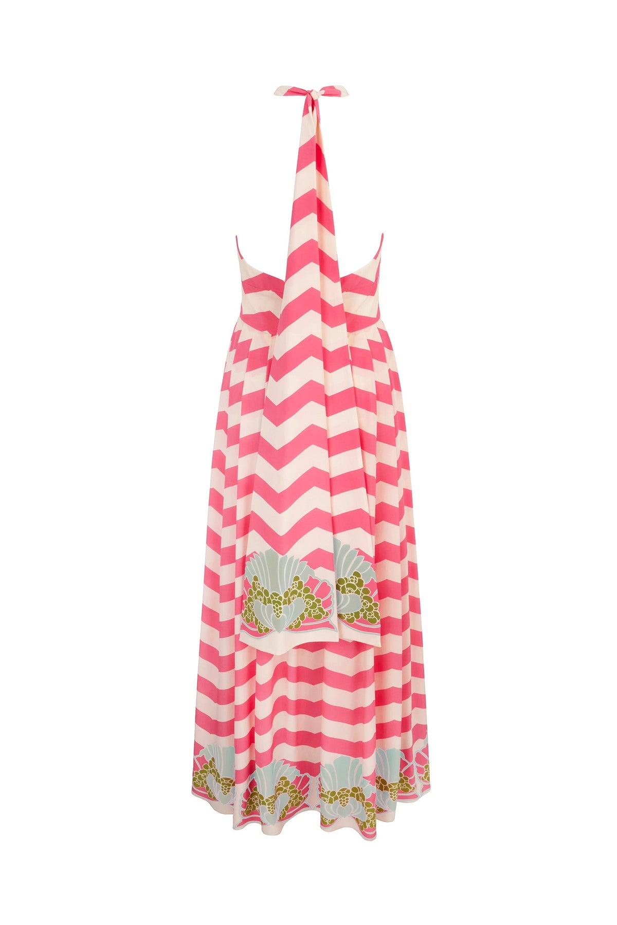 Palm Beach Halter Dress Pink Chevron