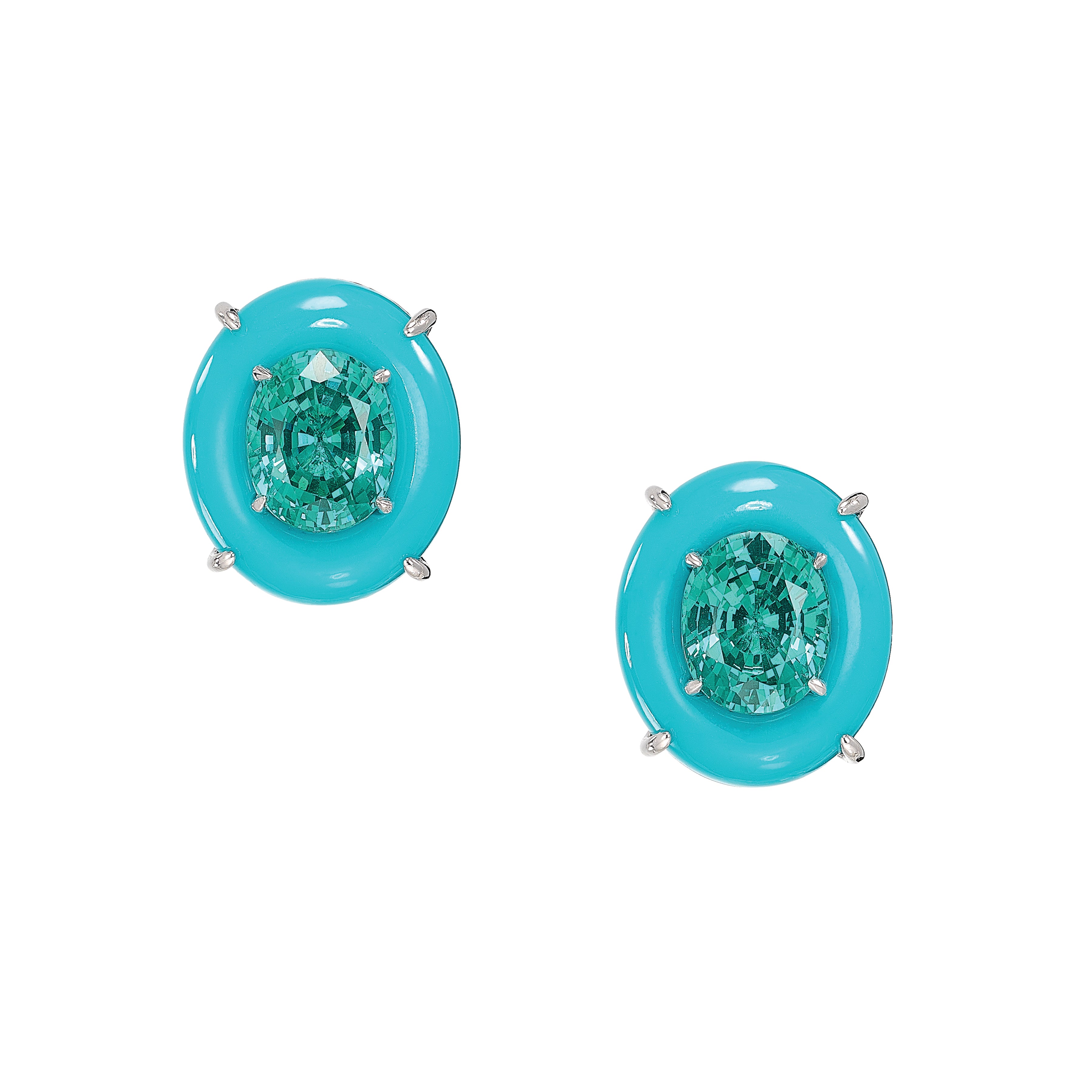 Paraiba Turquoise Pebble Earrings