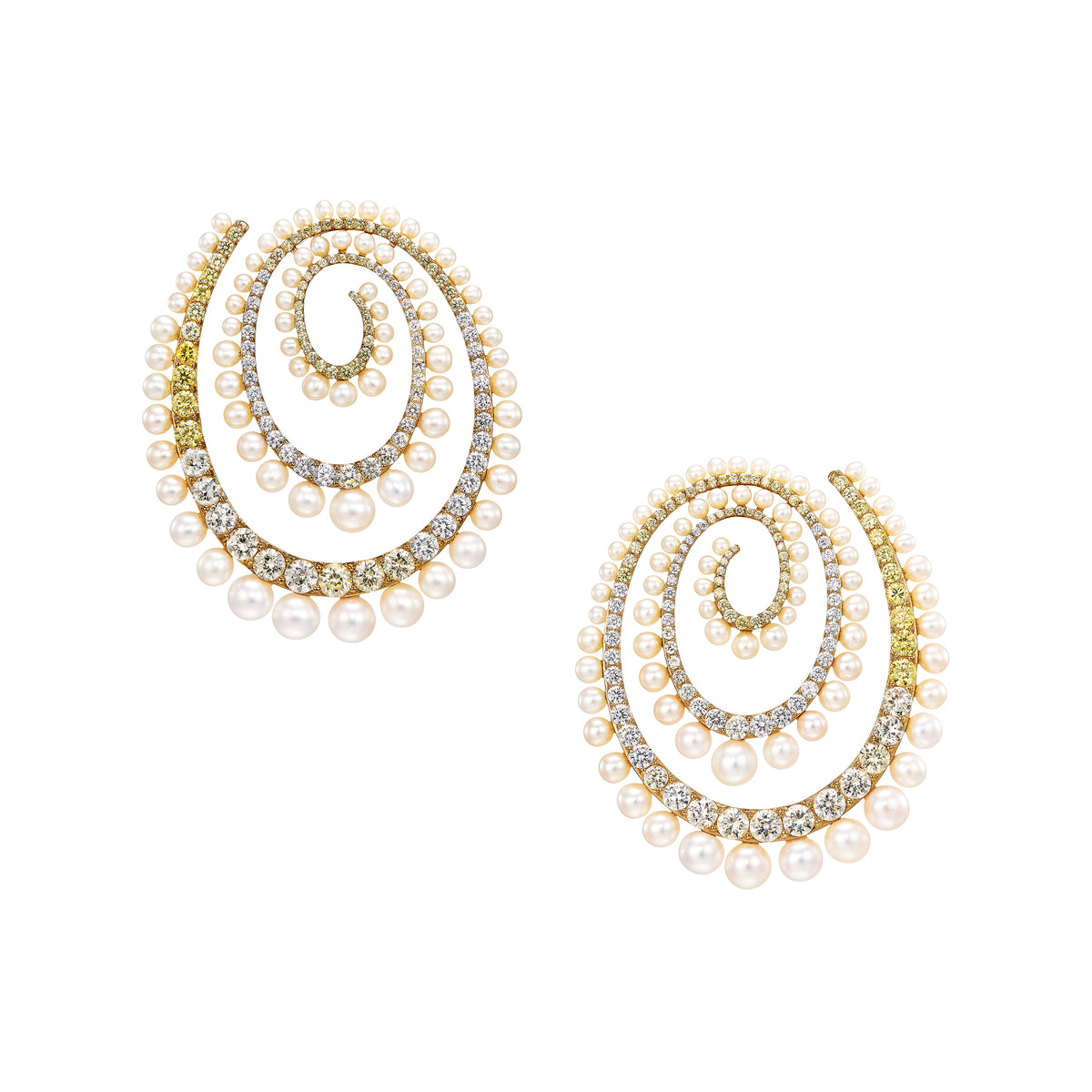 Pearl Vortex Hoop Earrings