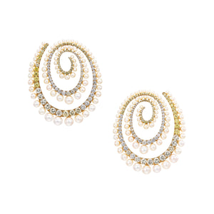 Pearl Vortex Hoop Earrings