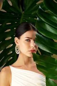 Pearl Vortex Hoop Earrings