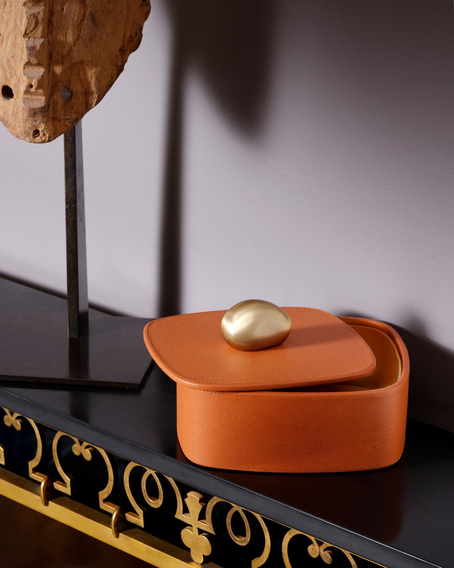 Pebble Trinket Box in Camel
