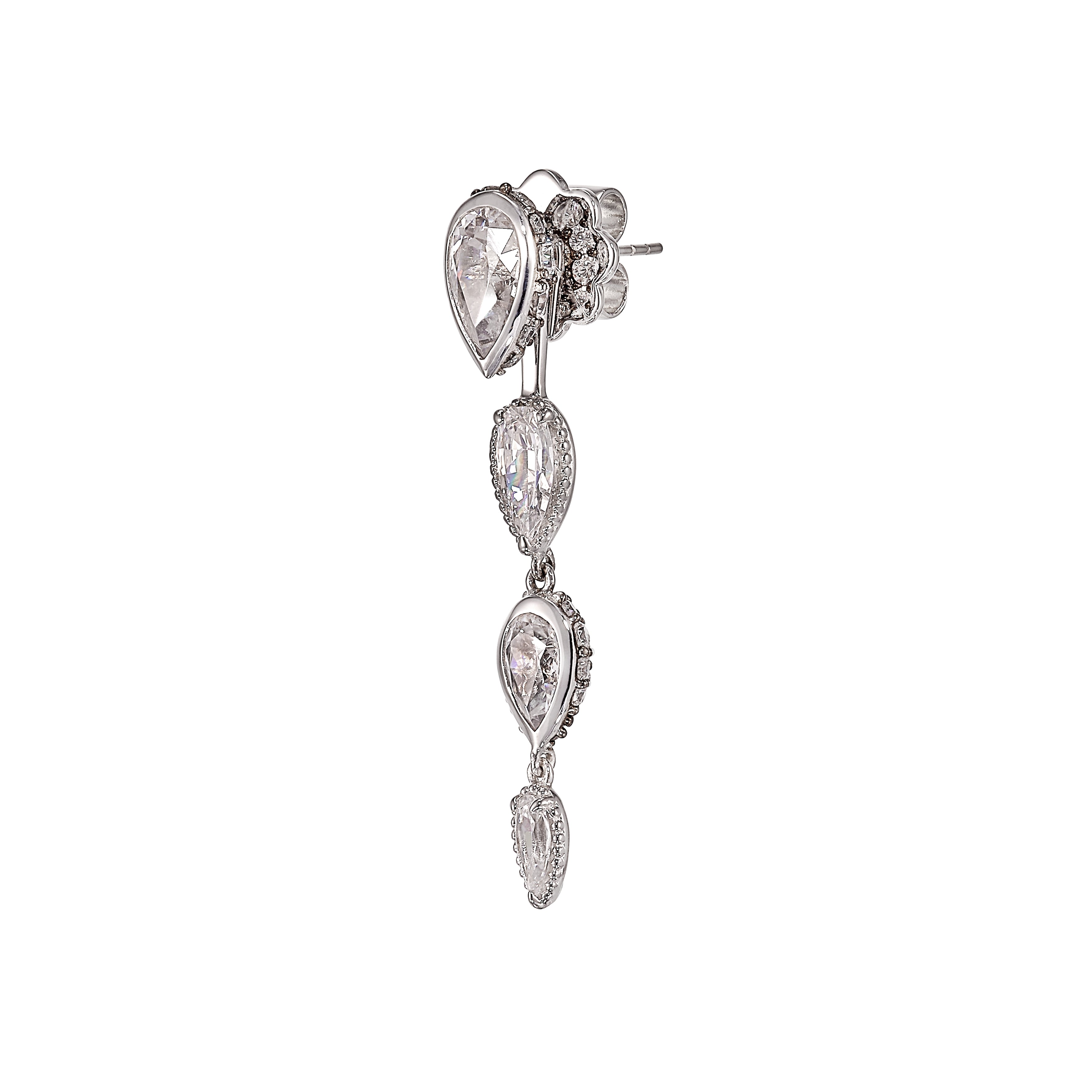 Mini Dew Drop Earrings: White Gold