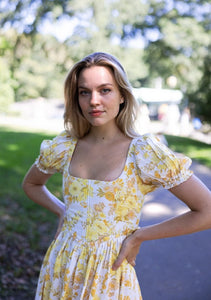 Chloe Maxi Dress in Yellow Floral