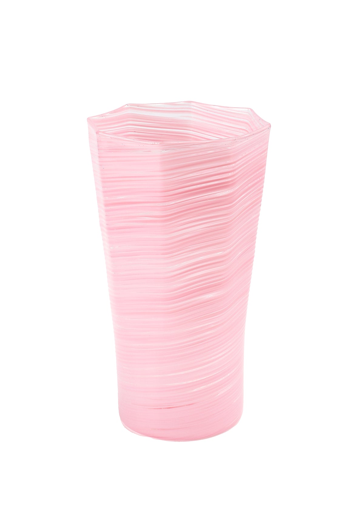 Tall Hand Blown Tumbler in Pink, Set of 6