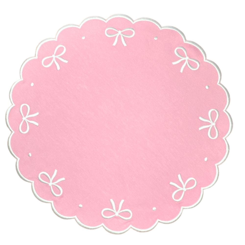 Juliet pink bow placemat  luxury embroidery