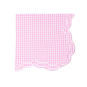 Bettina-Gingham Napkin in Pink, Set of 4