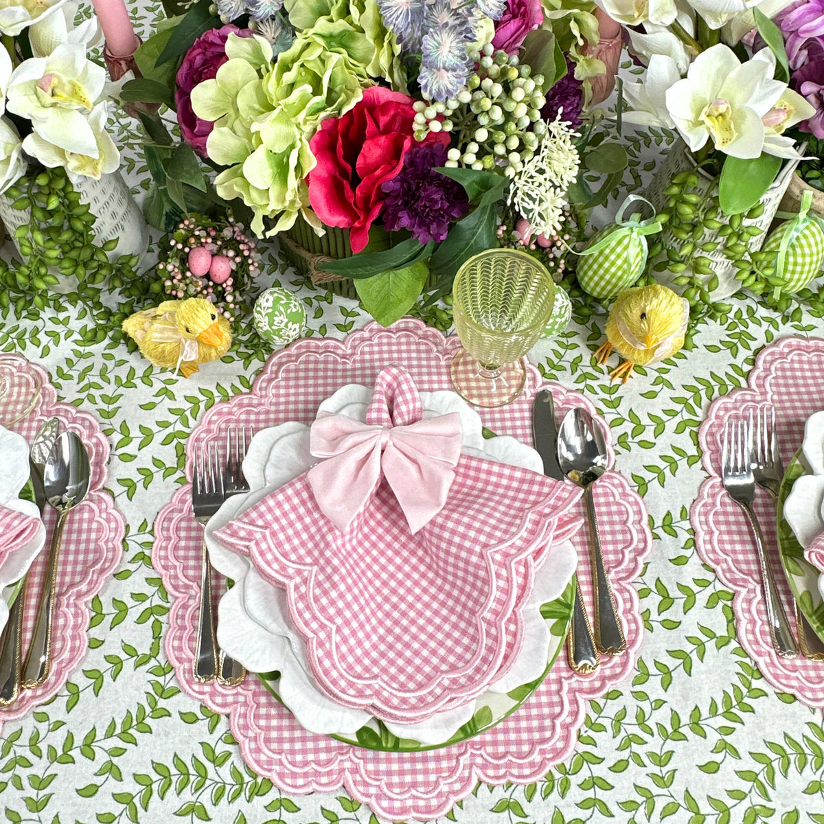 Bettina-Gingham Napkin in Pink, Set of 4