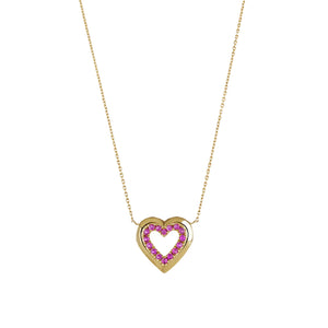 Pink Sapphire Heart Necklace