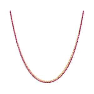 Pink Sapphire Tennis Necklace