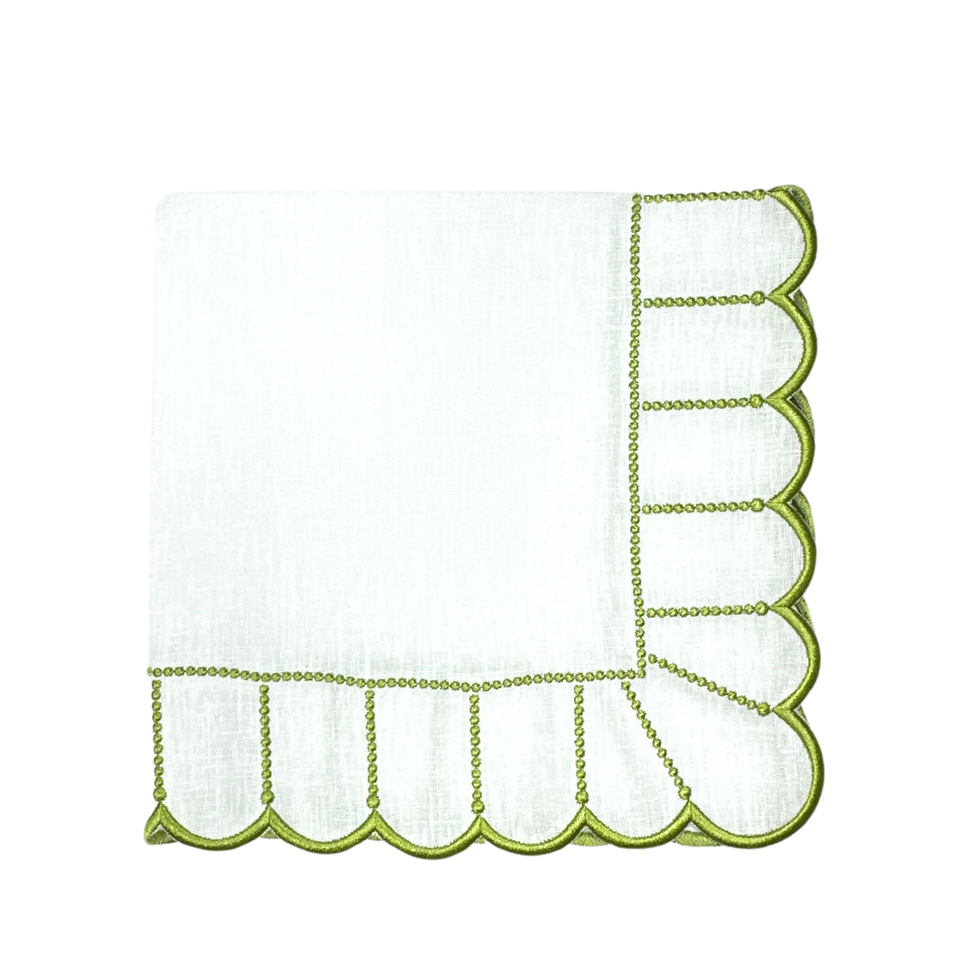 Studio Collection Pippa Napkins in White and Green, Set of 4