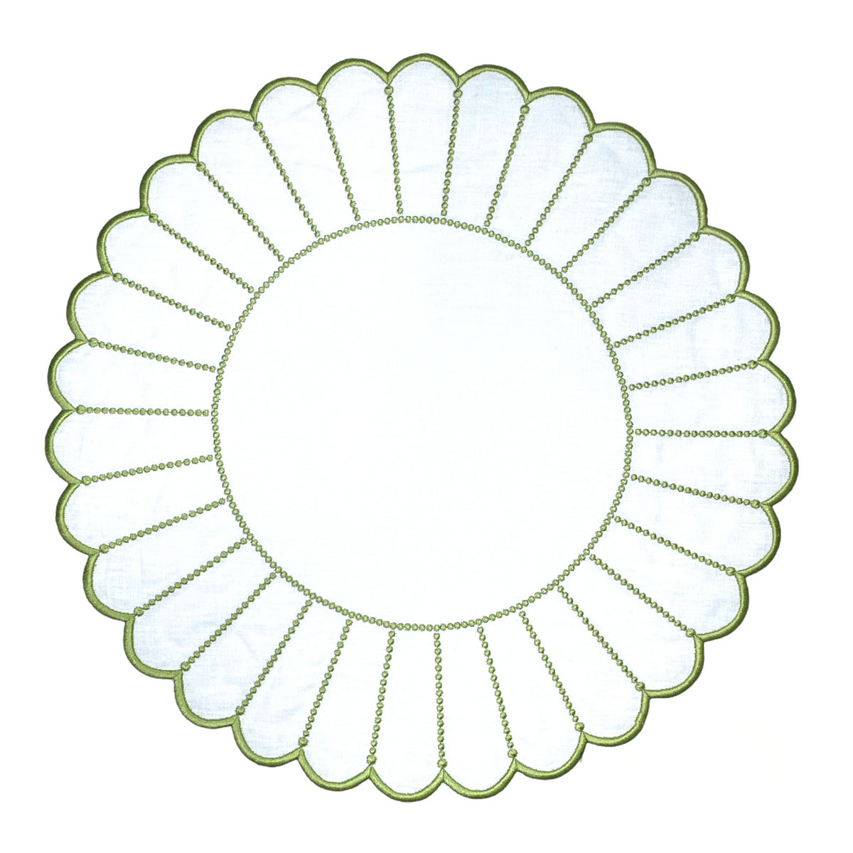 Studio Collection Pippa Placemat in White/Green, Set of 4