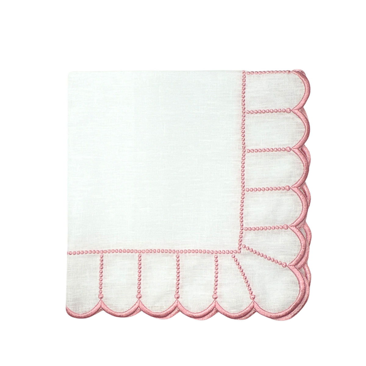 Studio Collection Pippa Napkin in White and Pink, Set of 4