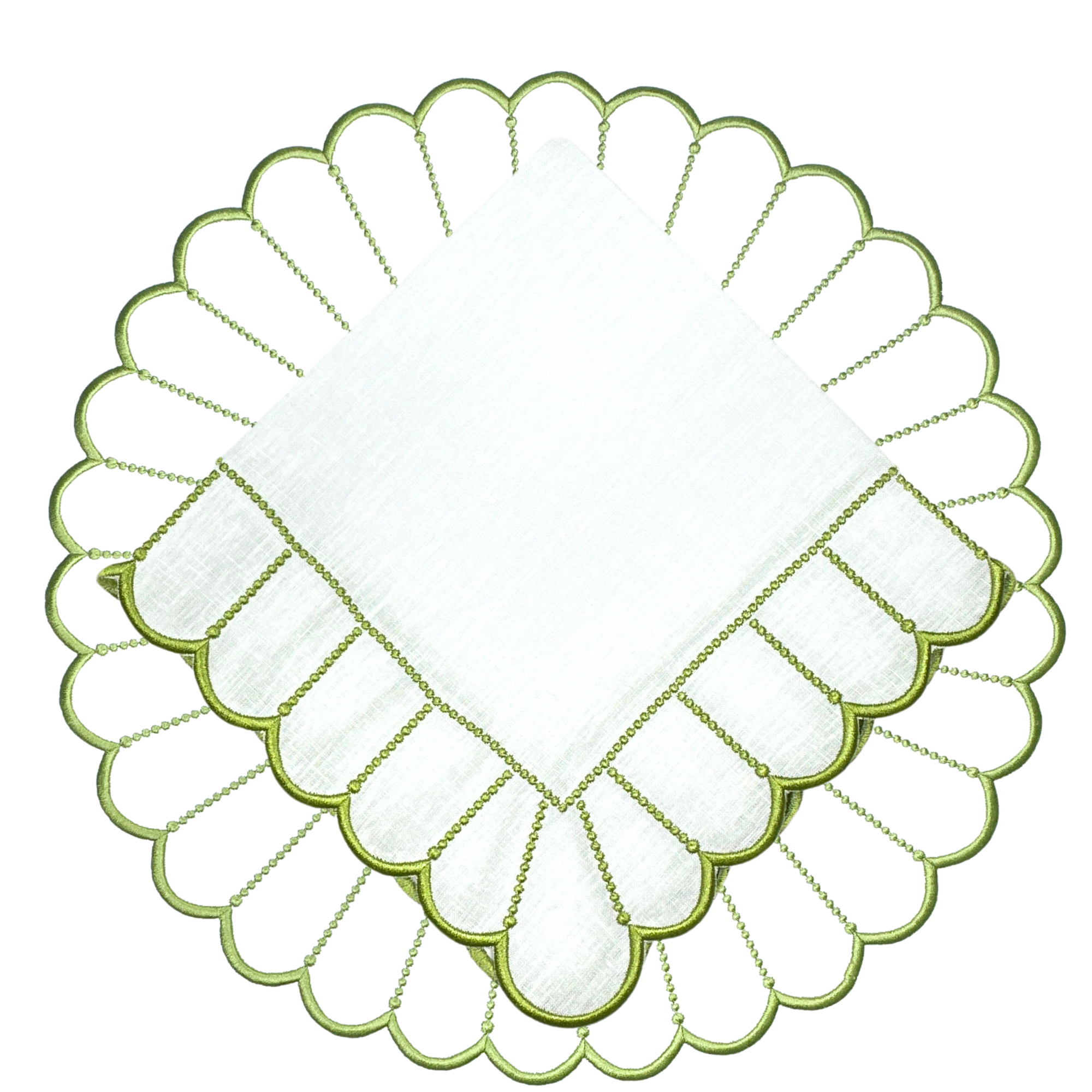 Studio Collection Pippa Placemat in White/Green, Set of 4