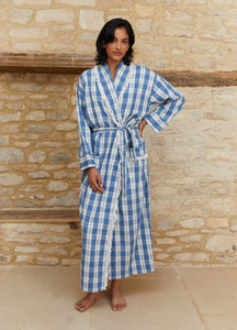 Pippy Dressing Gown in Coronet Blue Tartan