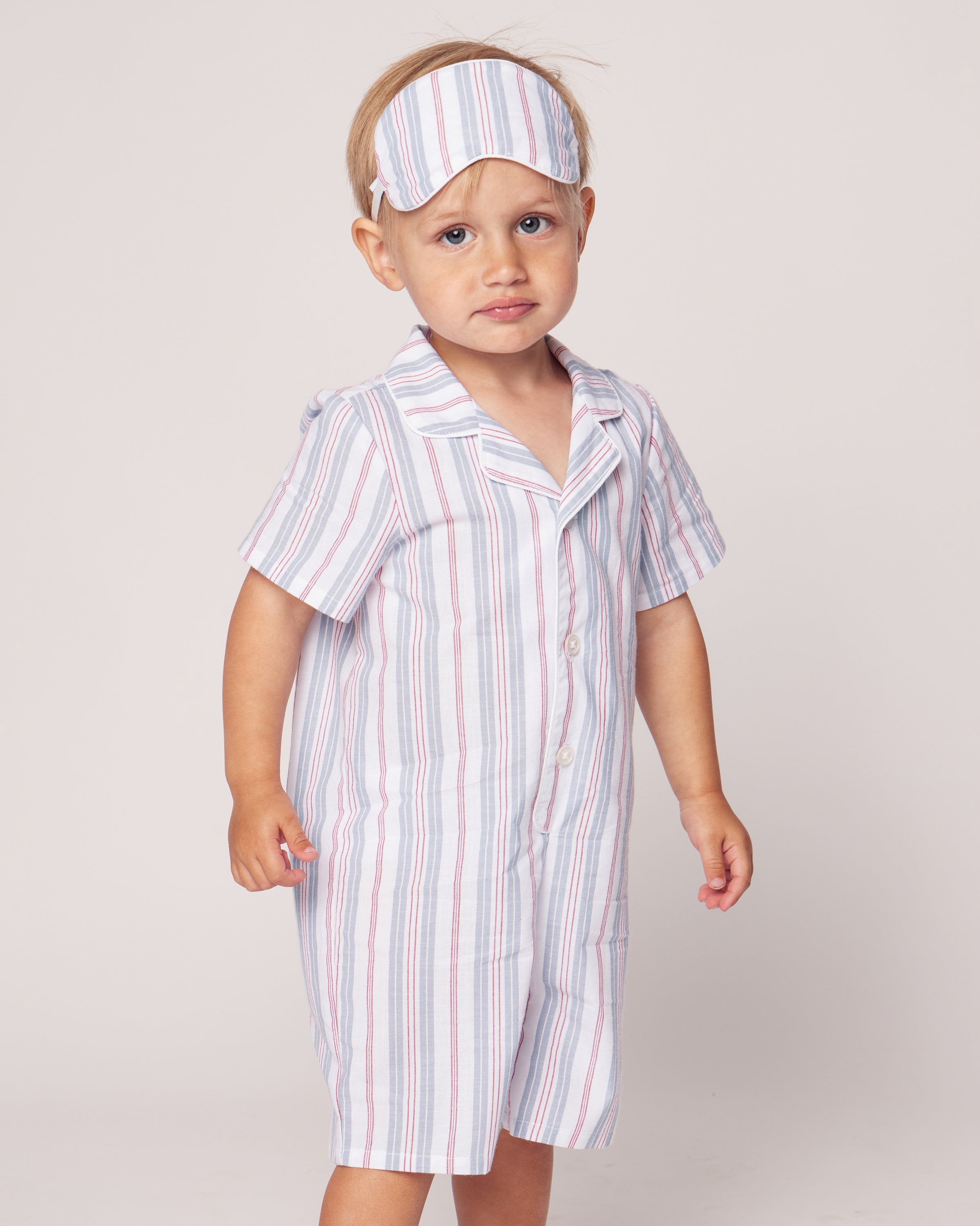 Baby’s Twill Summer Romper in Vintage French Stripes