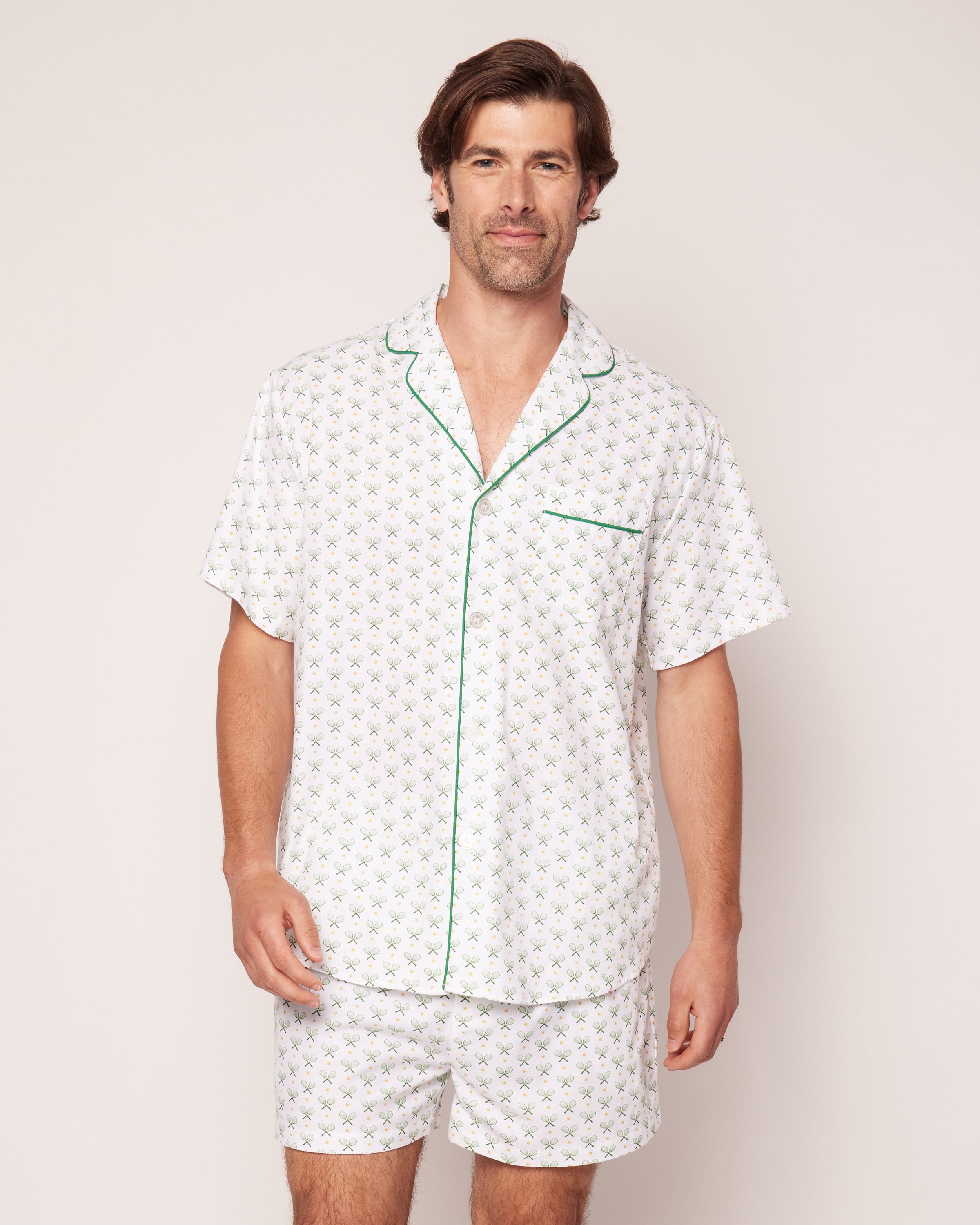 Men’s Twill Pajama Short Set in Match Point