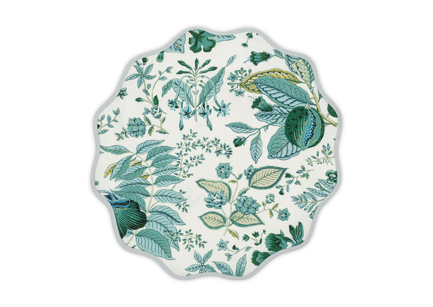 Matouk Schumacher Pomegranate Circle Placemats in Emerald, Set of 4