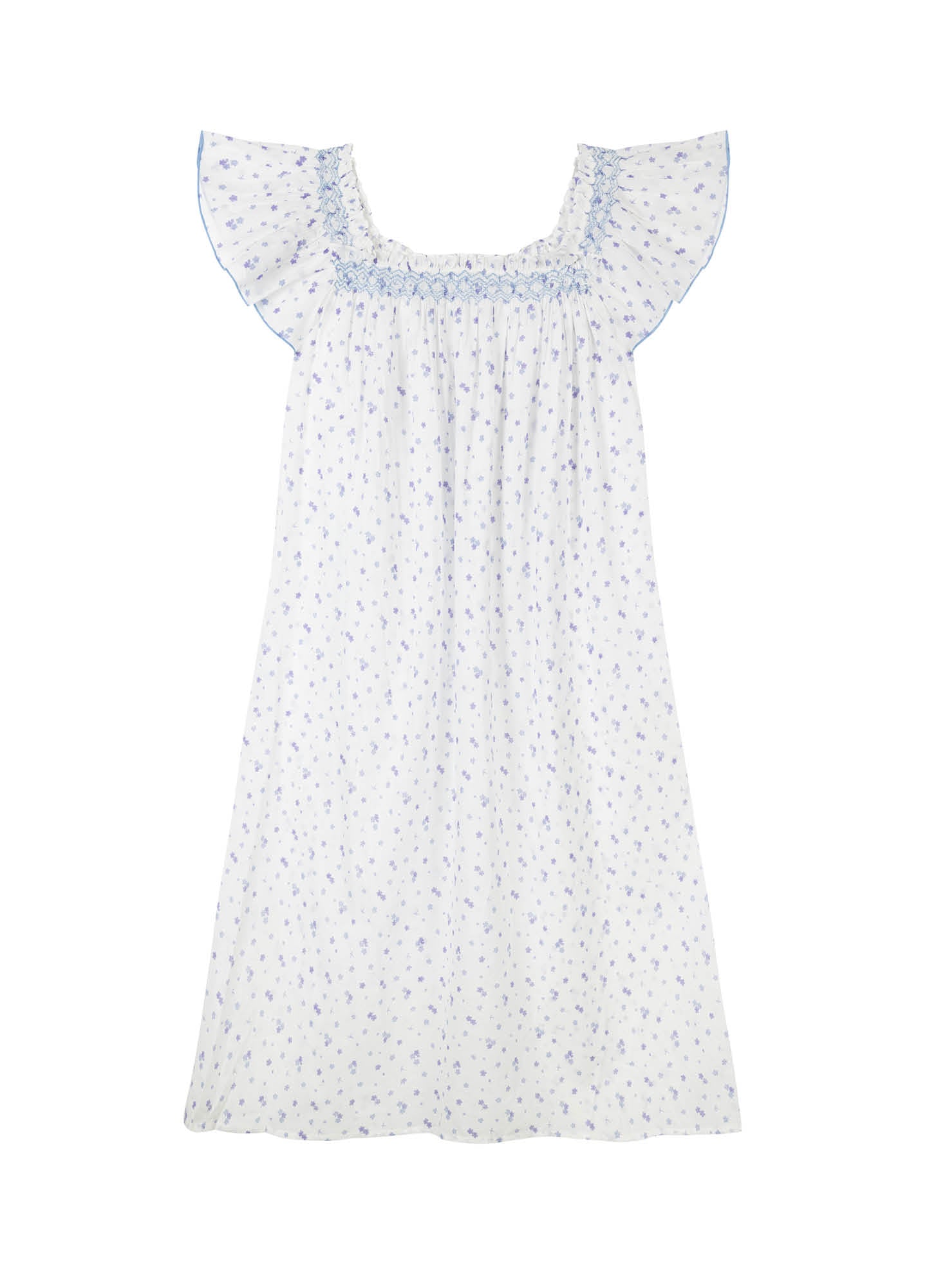 Poppy Plumbago Smocked Nightdress