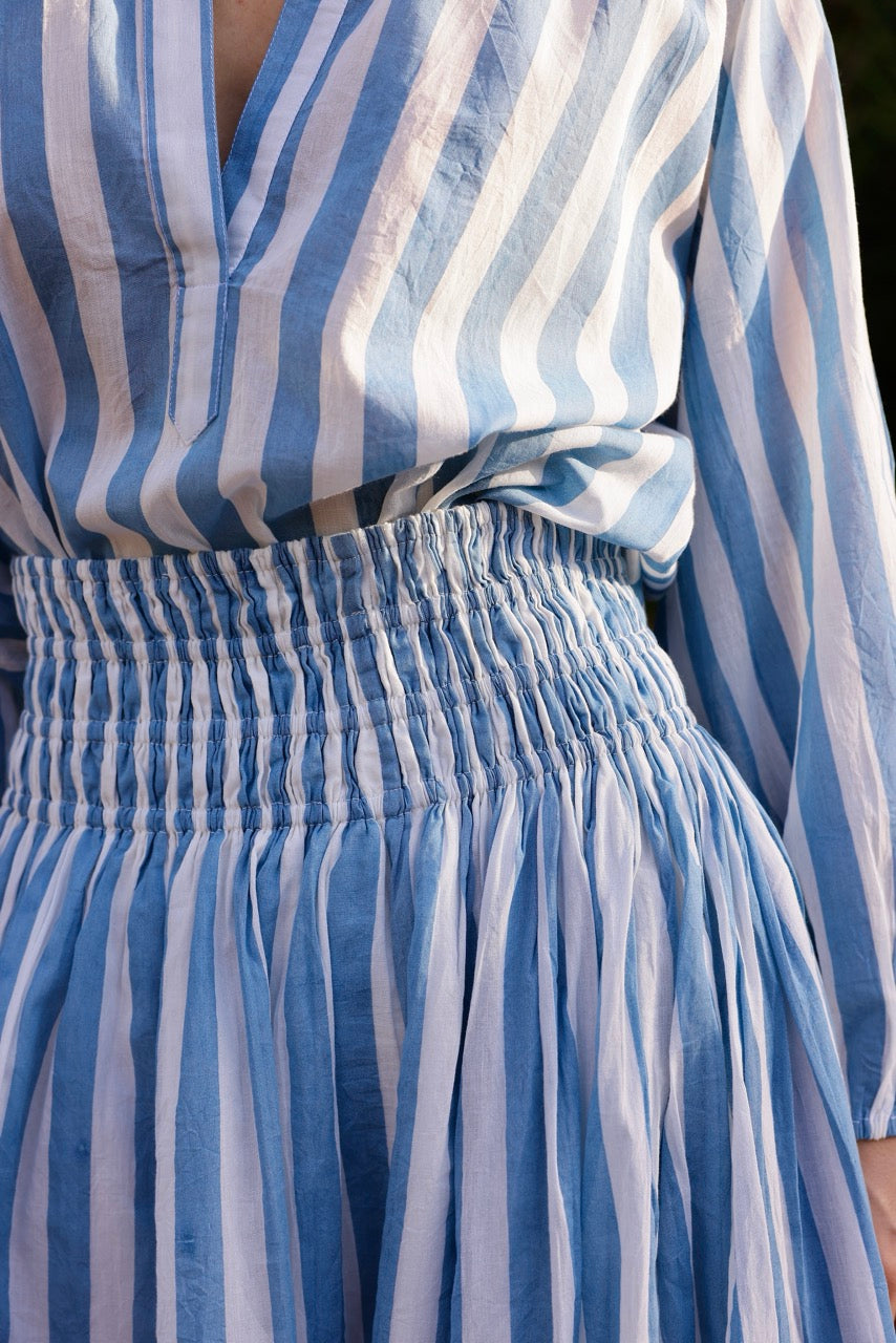 Porto Skirt in Blue Stripe