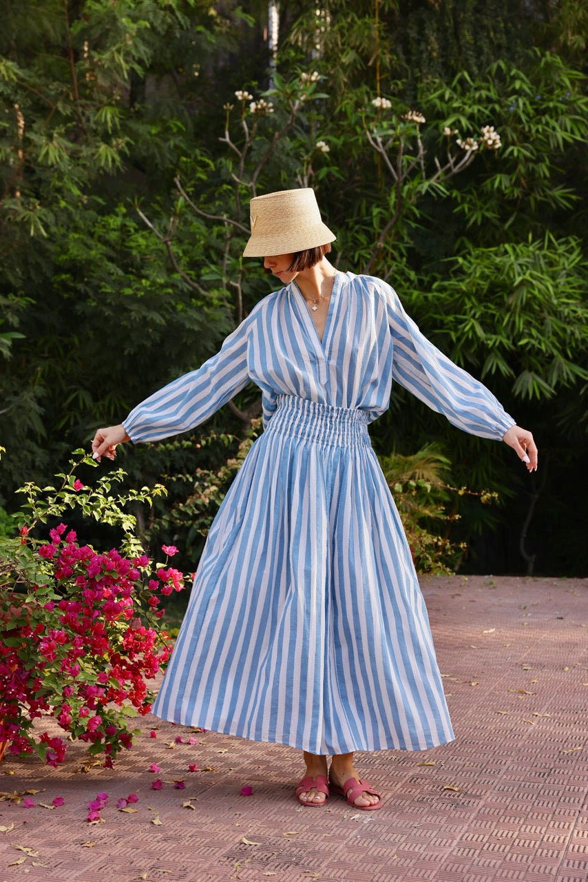 Porto Skirt in Blue Stripe