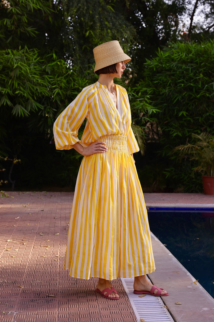 Porto Skirt in Yellow Stripe