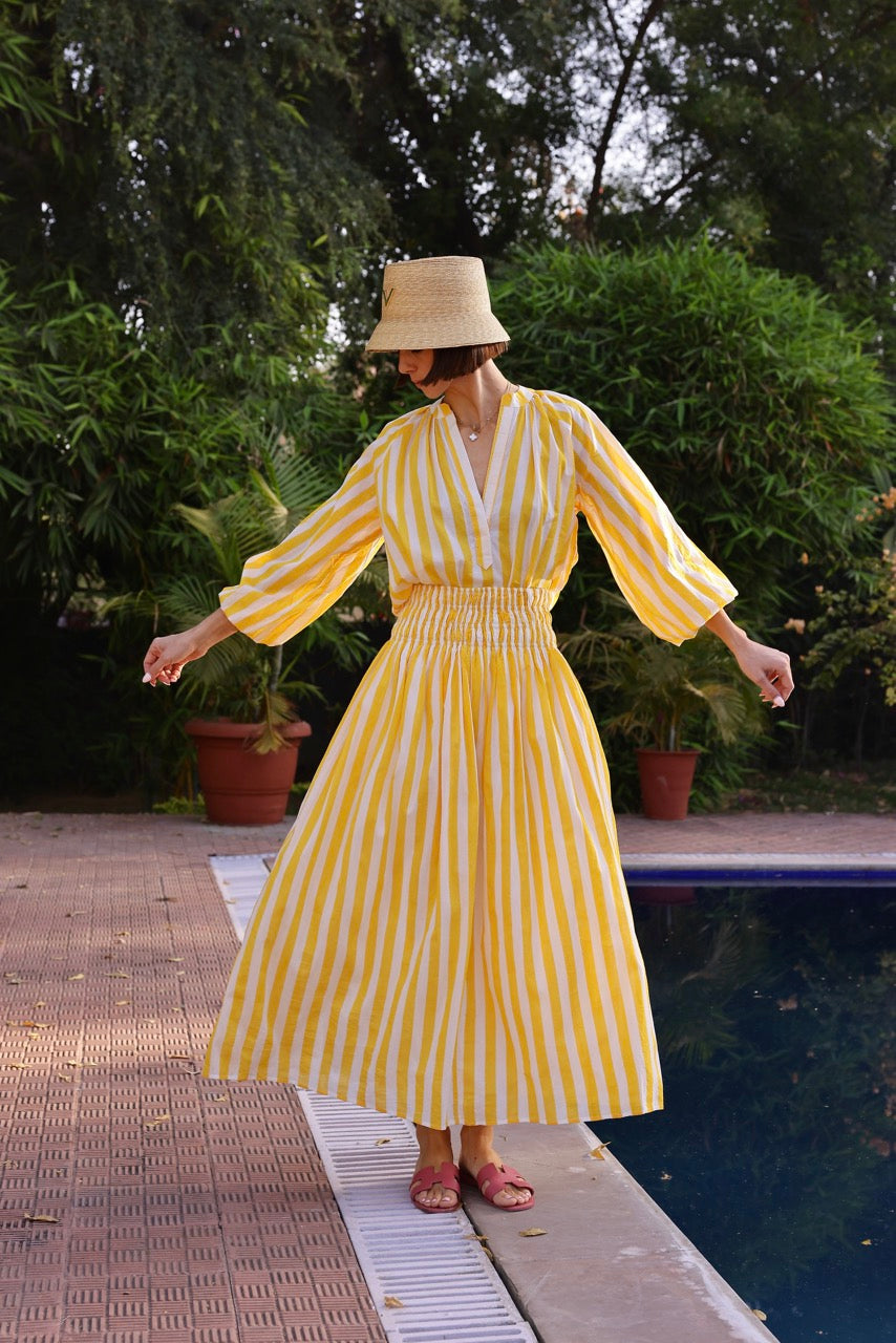 Porto Skirt in Yellow Stripe
