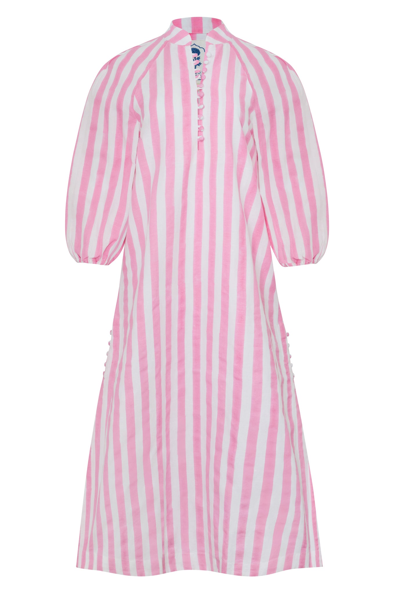 Positano Striped Kaftan in Pink Stripes