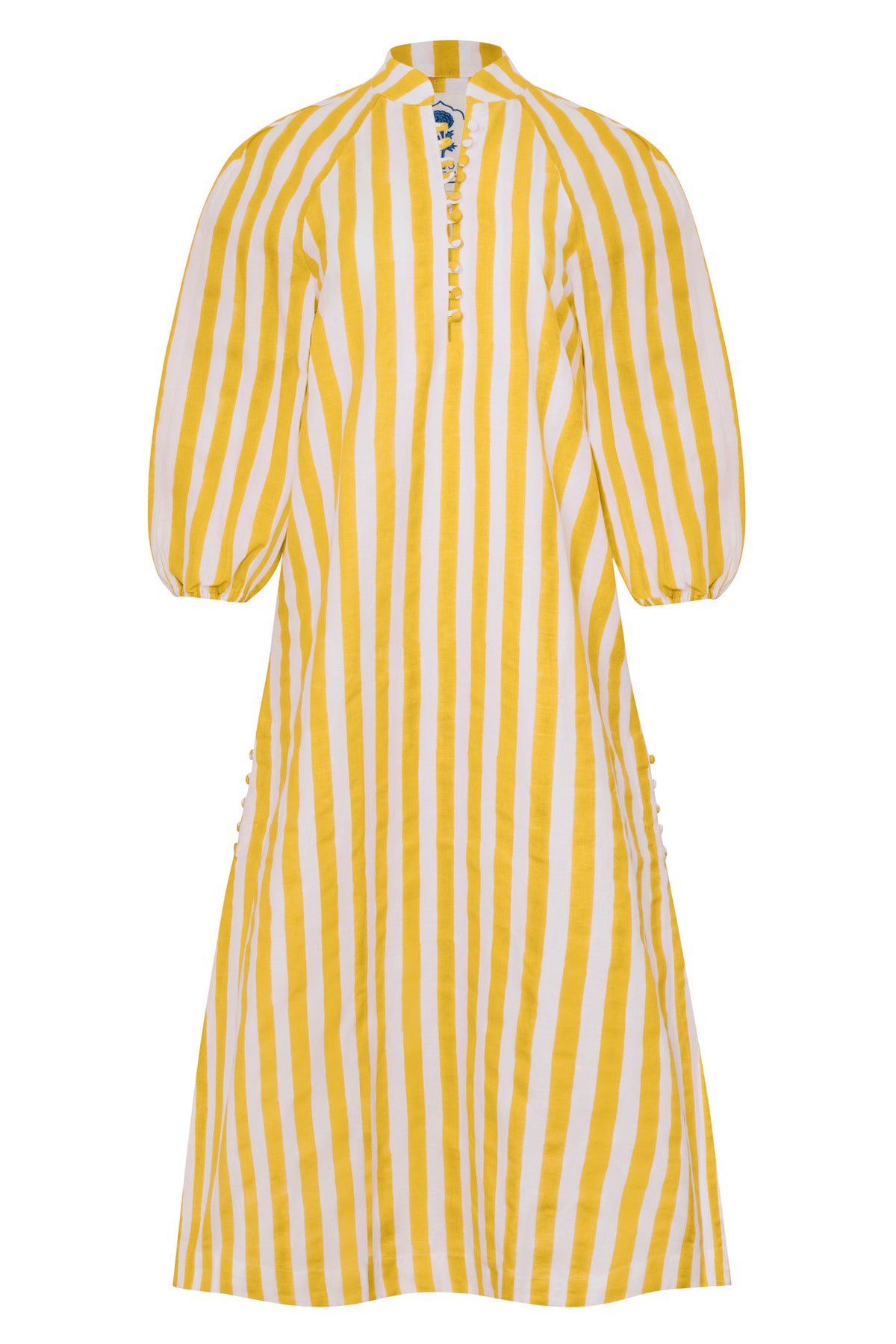 Positano Striped Kaftan in Yellow Stripes