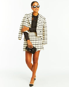 Priscilla Blazer in Cream Black Tweed