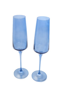 Estelle Colored Champagne Flute, Set of 6 in Cobalt Blue