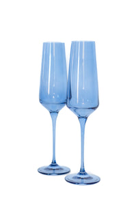 Estelle Colored Champagne Flute, Set of 6 in Cobalt Blue