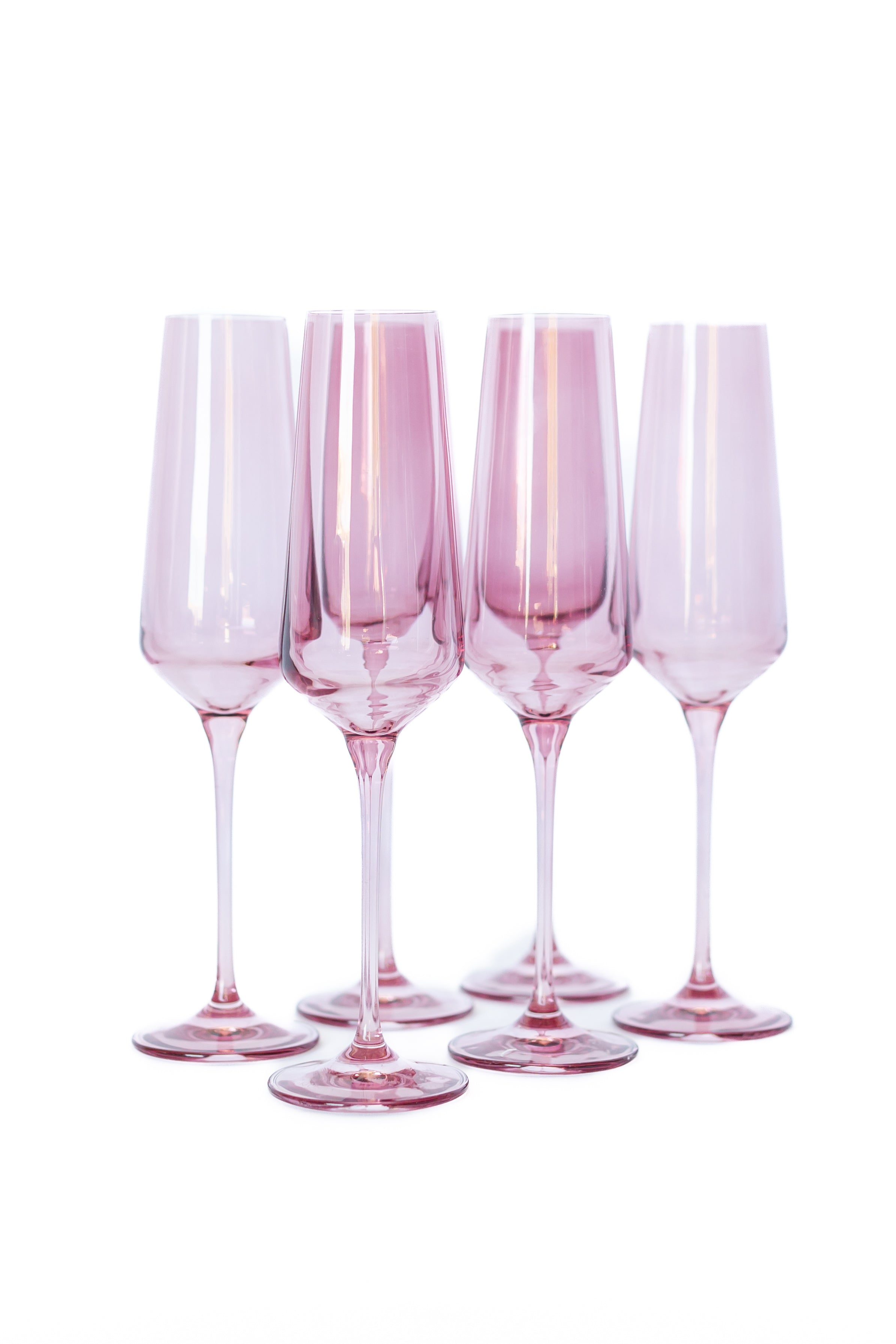 Estelle Colored Champagne Flute, Set of 6 in Rose