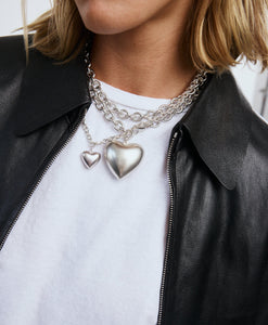 The Puffy Heart Necklace in Silver