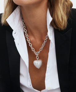 The Dazzling Puffy Heart Necklace