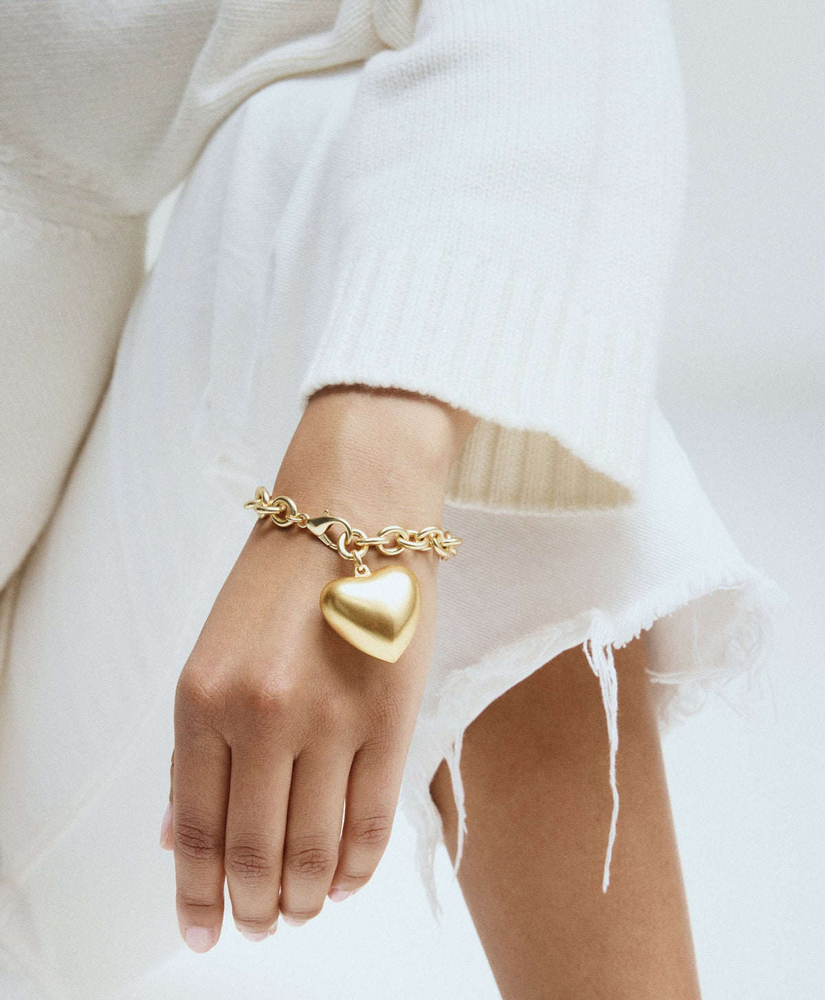 The Puffy Heart Bracelet in Gold