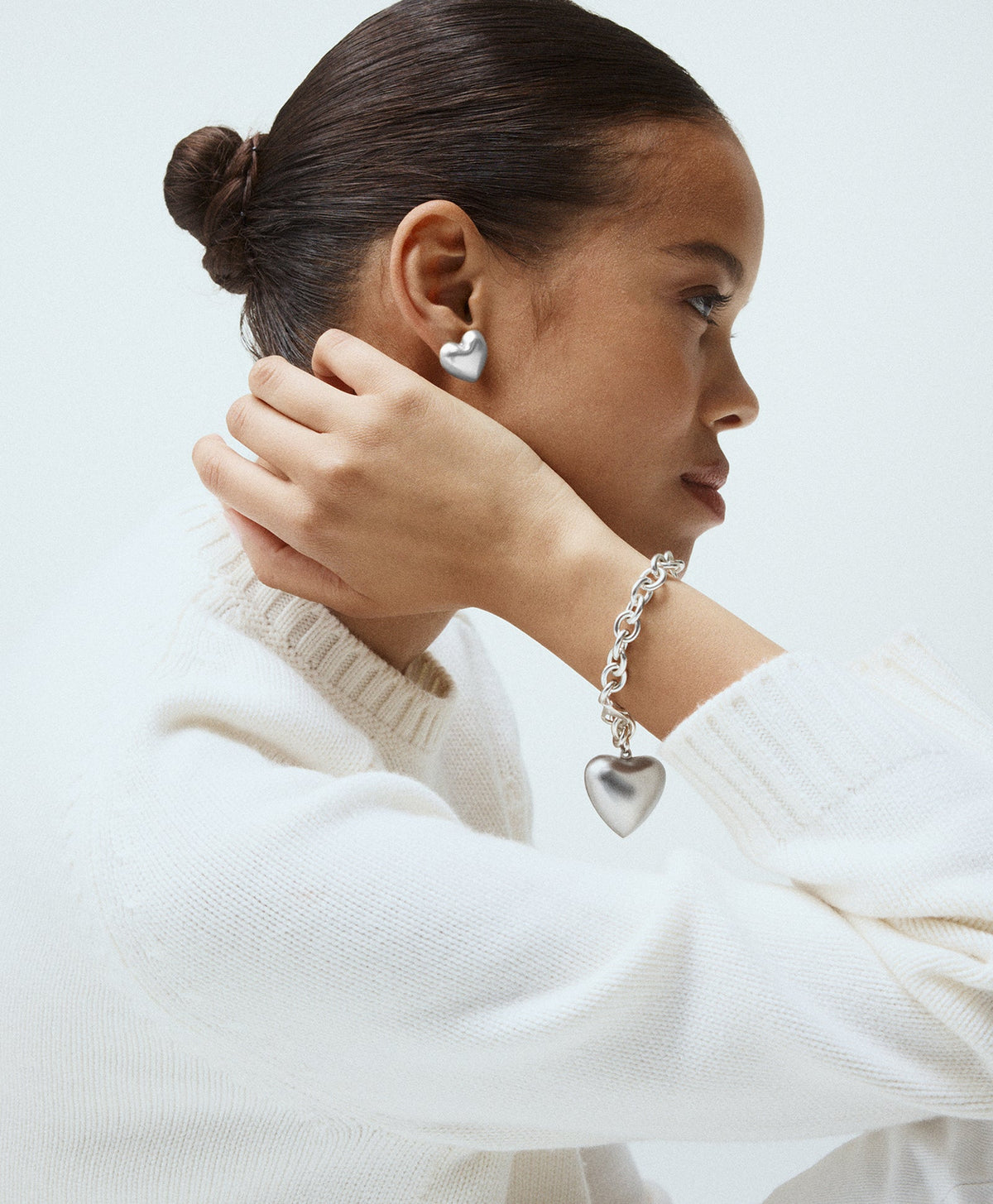 The Puffy Heart Bracelet in Silver