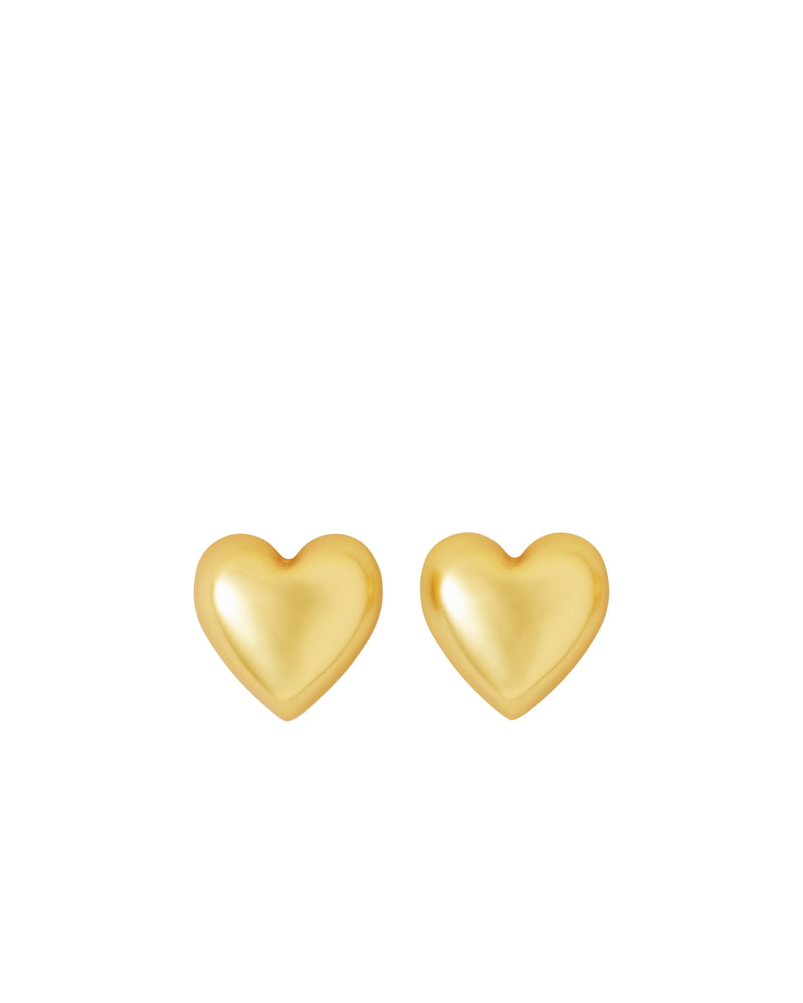 The Puffy Heart Gold Stud Earrings