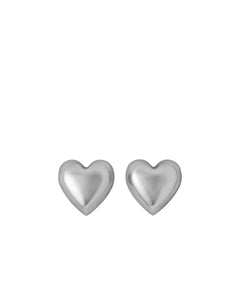 The Puffy Heart Silver Stud Earrings